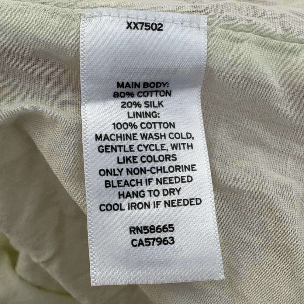 Nordstrom Silk Cotton Sun Dress Yellow White Maxi Pocket Boho Festival S - Picture 8 of 10